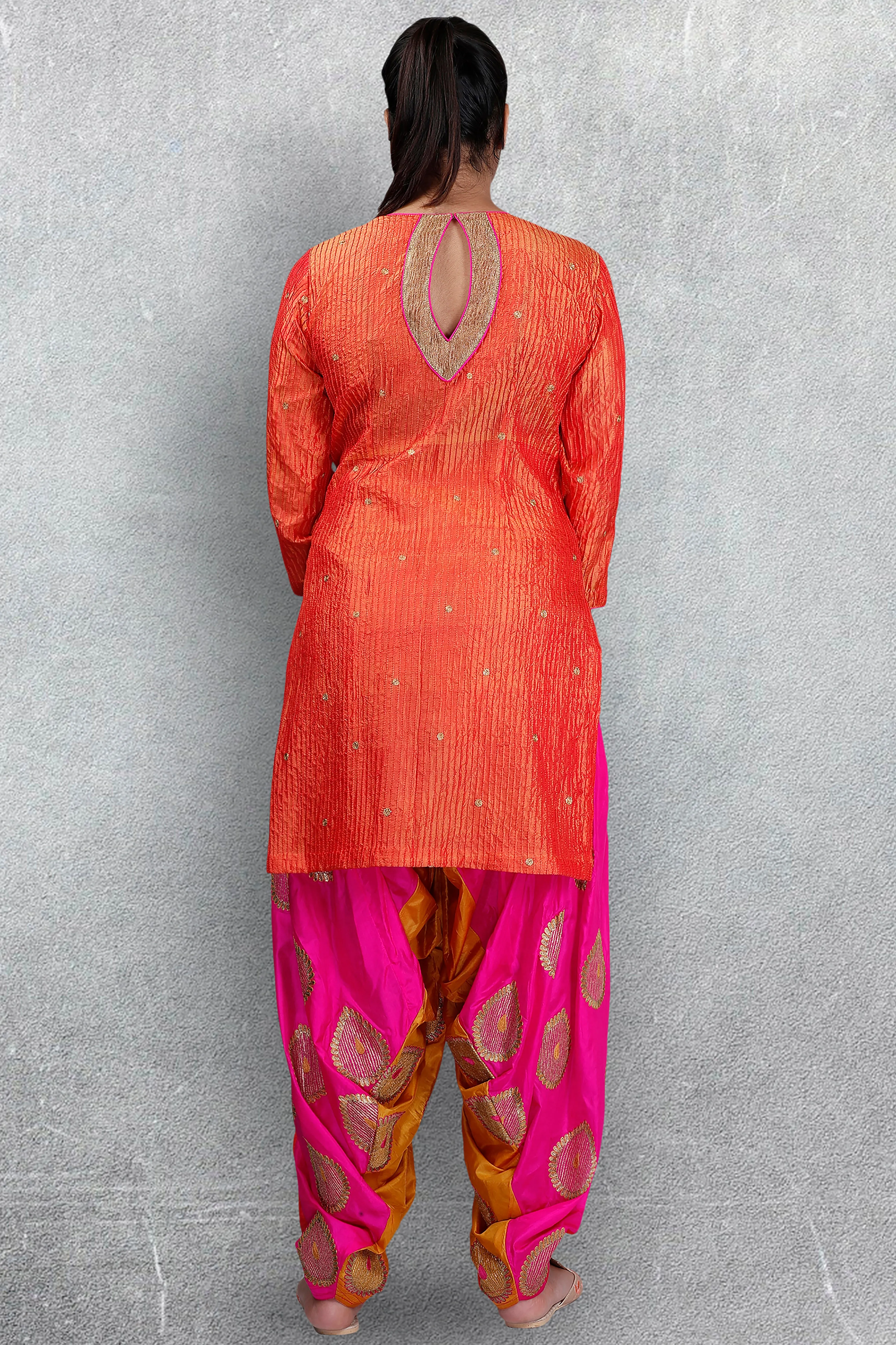 Orange Patiala Suit