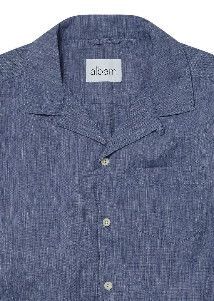 Panama Stripe Shirt  — Blue Indigo