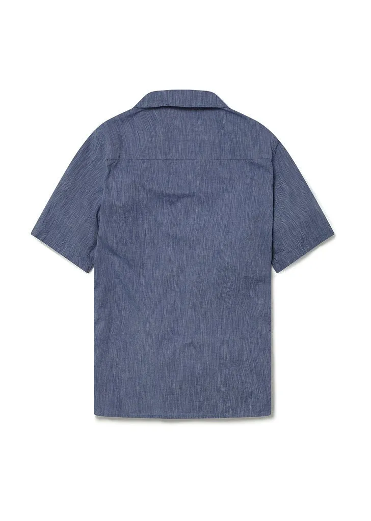 Panama Stripe Shirt  — Blue Indigo