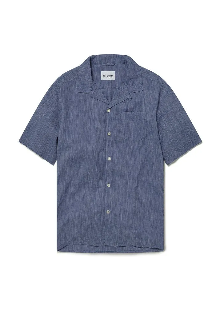 Panama Stripe Shirt  — Blue Indigo