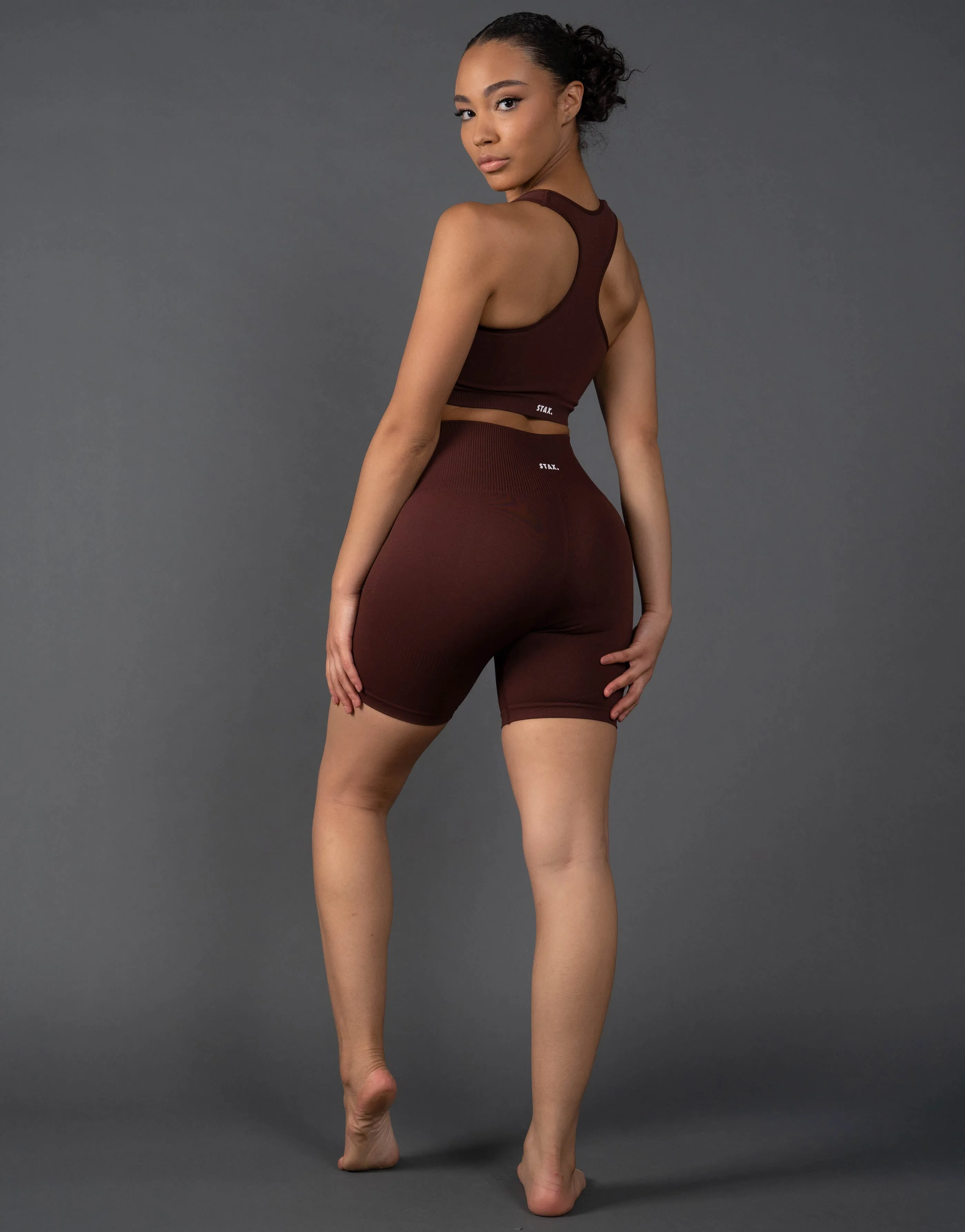 Premium Seamless Midi Bike Shorts V5.1 - Umber