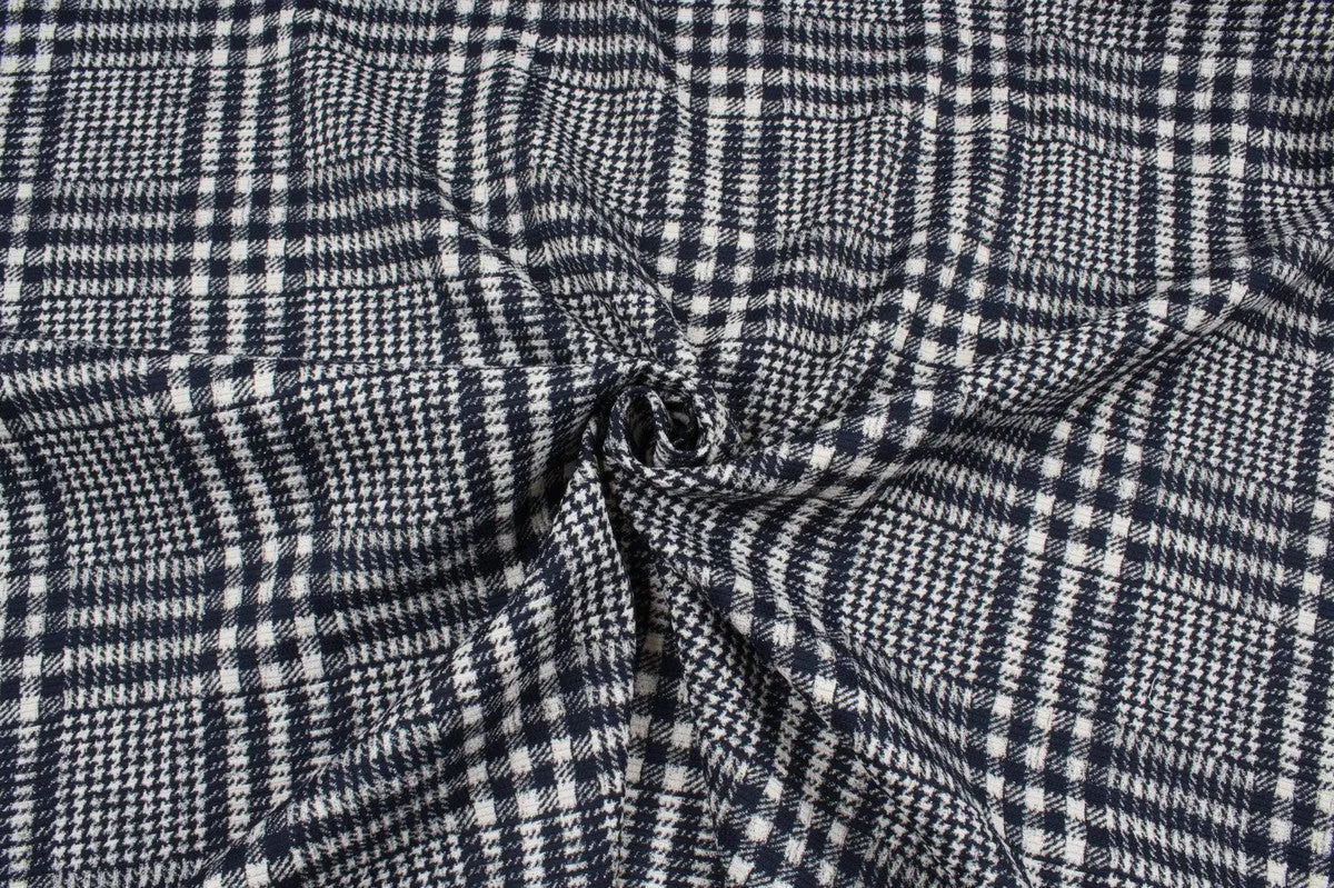 Prince of Wales Polyester/Cotton Fabric - Stretch - M.O.Q 30 Mts