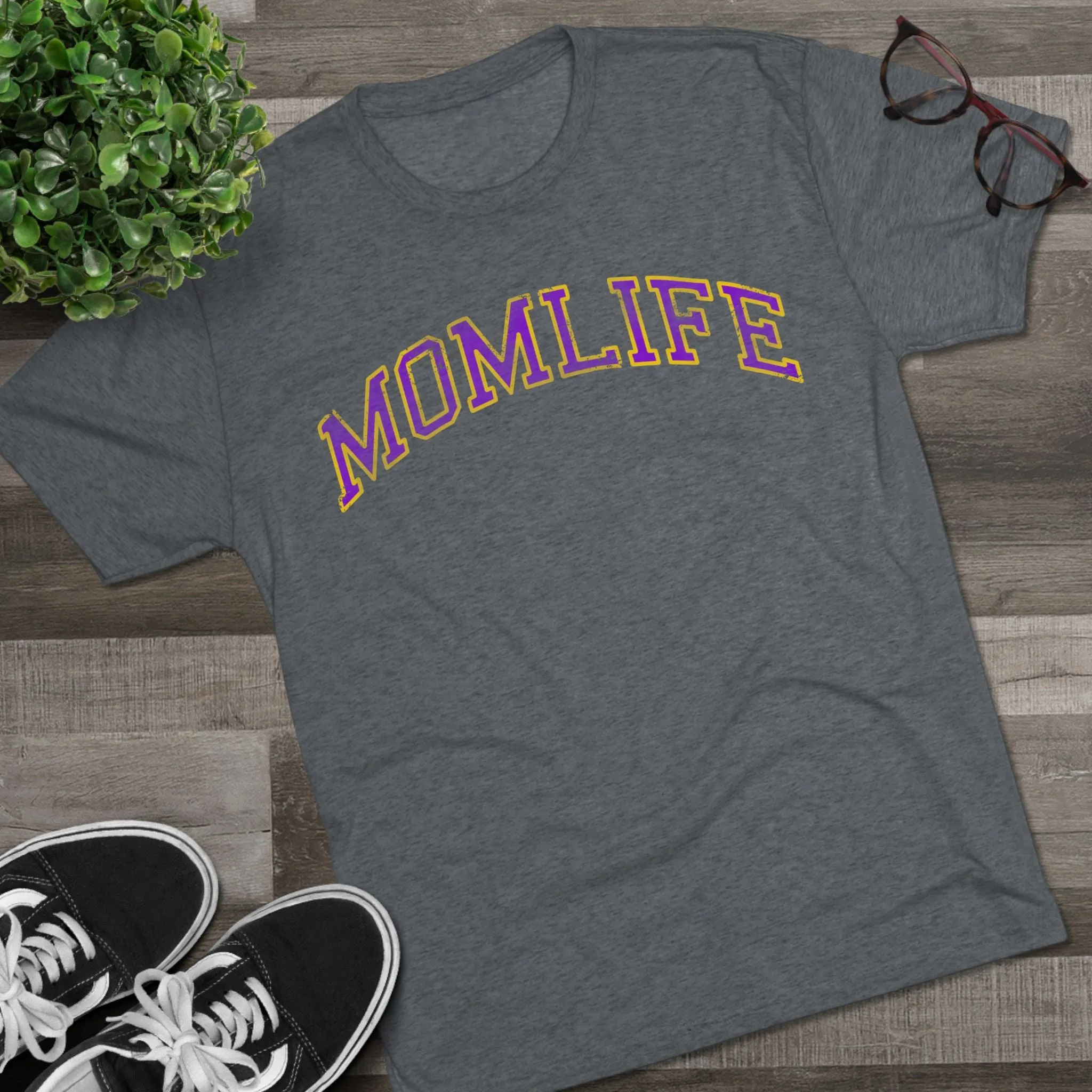 PURPLE and GOLD Football Mom Shirt