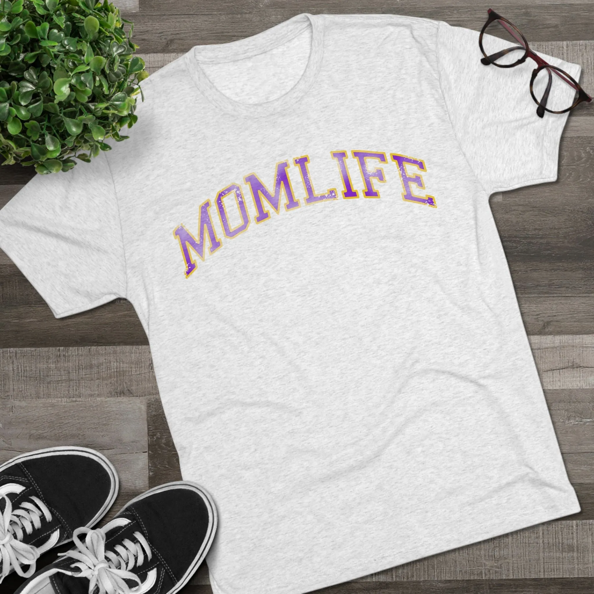 PURPLE and GOLD Football Mom Shirt