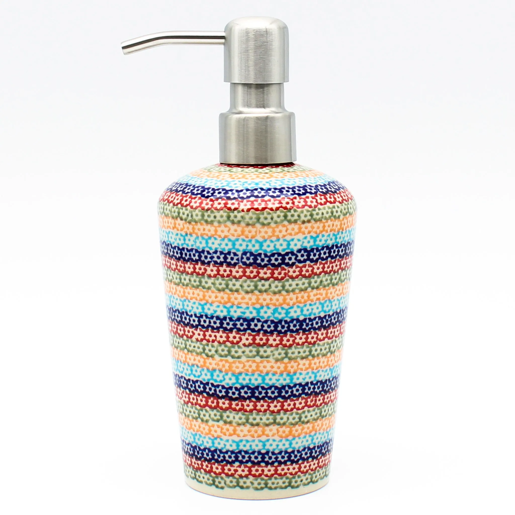 Soap Dispenser in Multi-Colored Flowers