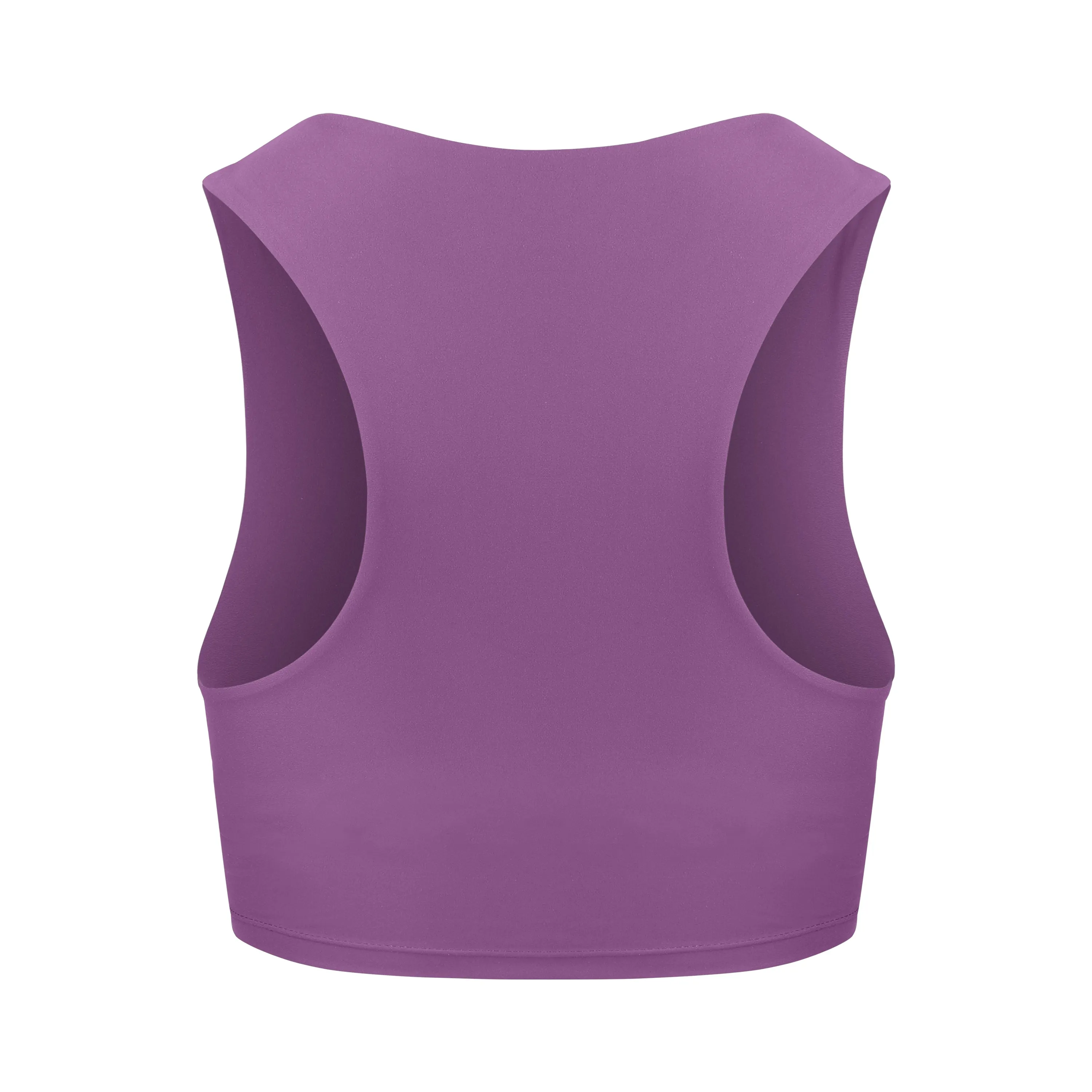 Tula High Neck Racer Back Crop Top | Recycled Nylon | Plum