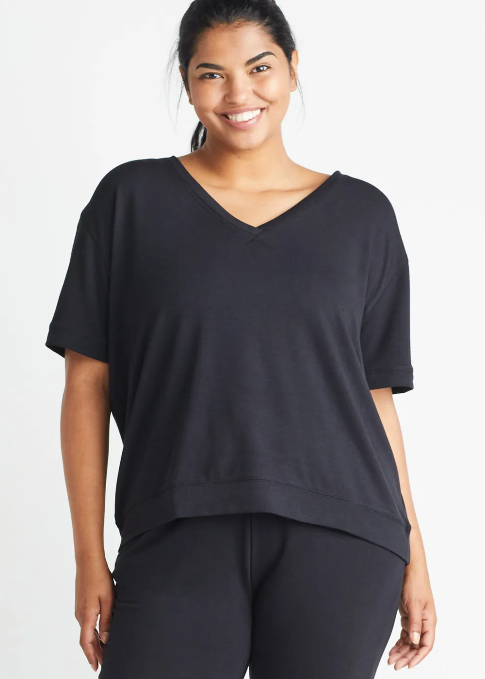 V-neck Lounge Tee - Baby French Terry