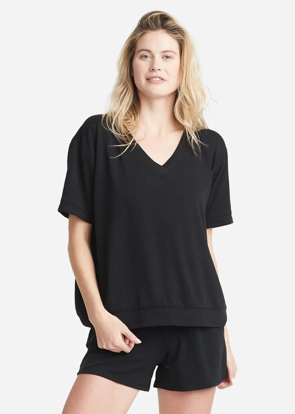 V-neck Lounge Tee - Baby French Terry