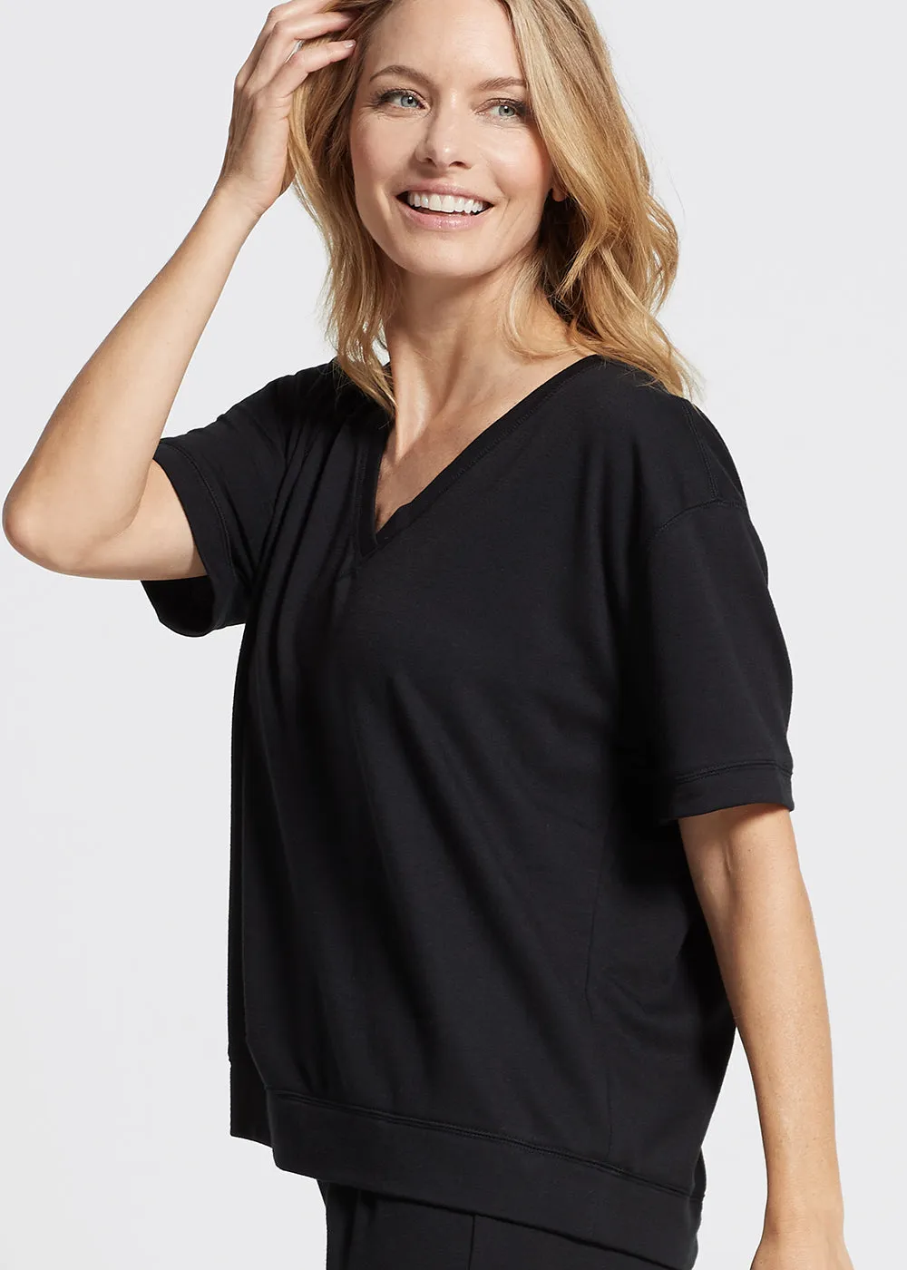 V-neck Lounge Tee - Baby French Terry