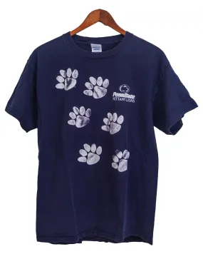 Vintage 1990s Penn State Nittany Lions Paw Print T-Shirt (Medium)