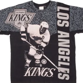 VINTAGE ALL OVER PRINT NHL LOS ANGELES KINGS TEE SHIRT 1992 SIZE XL MADE IN USA