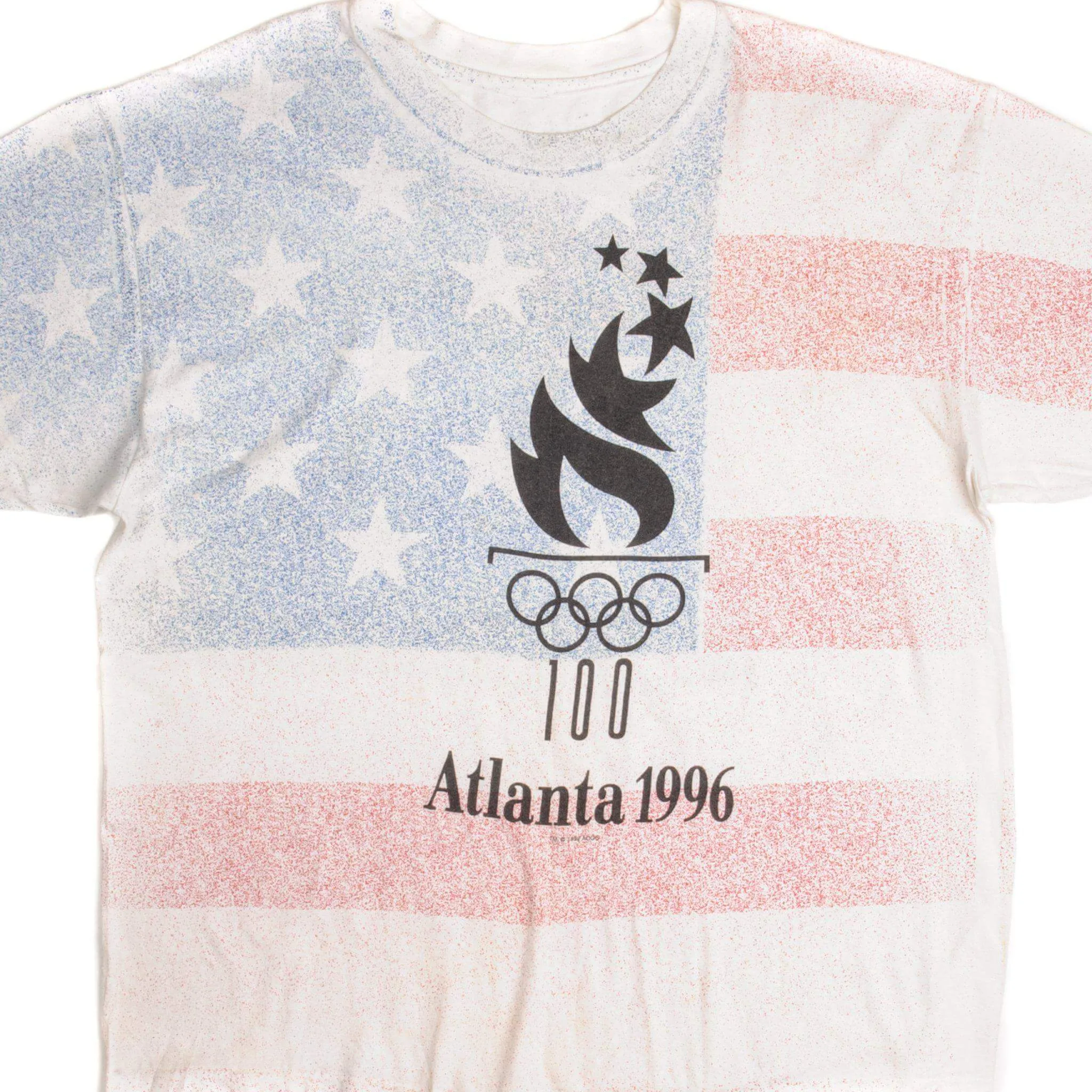 VINTAGE ALL OVER PRINT OLYMPIC GAMES ATLANTA 1996 TEE SHIRT 1992 SIZE XL