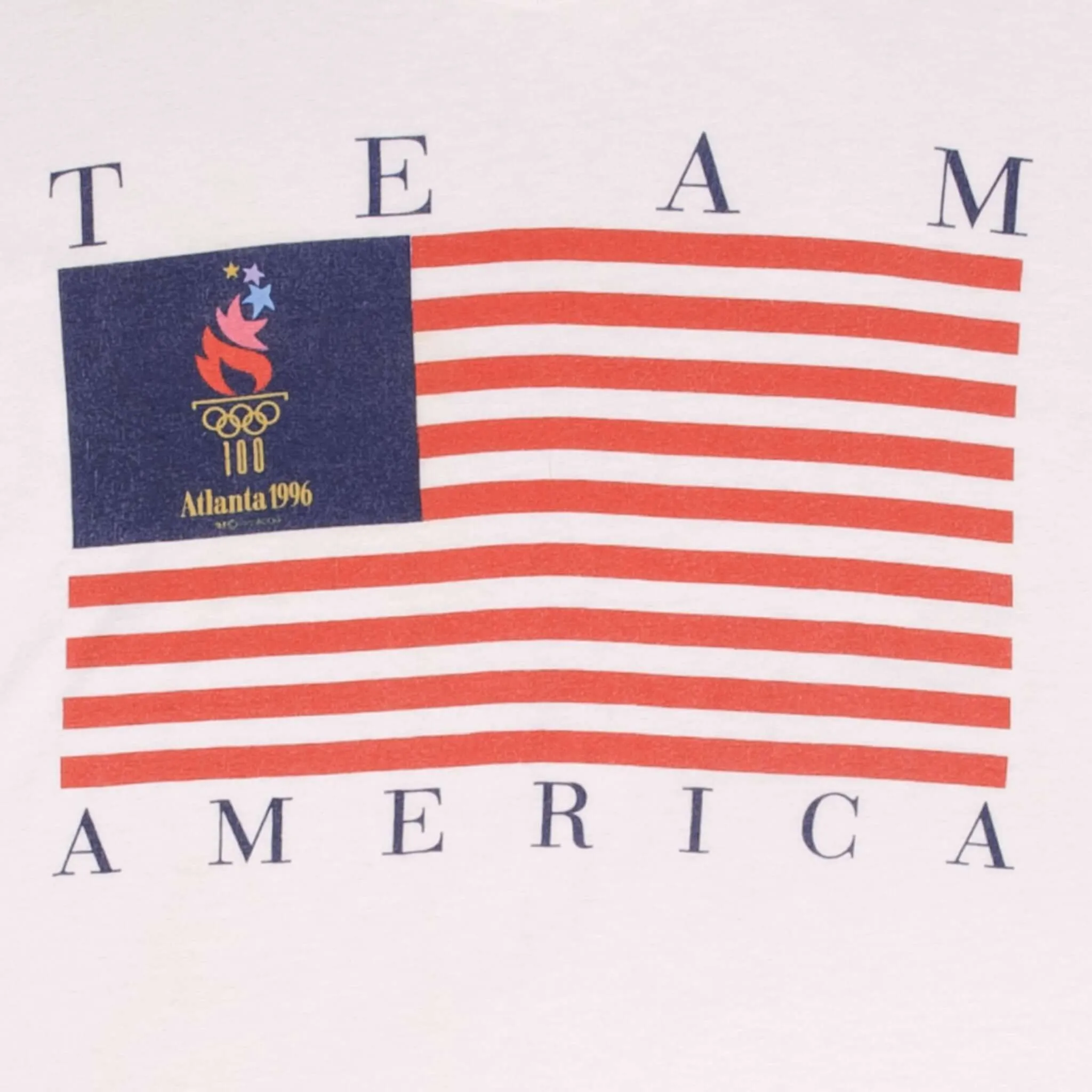 VINTAGE ATLANTA OLYMPIC GAMES 1996 TEAM AMERICA TEE SHIRT SIZE LARGE MADE IN USA