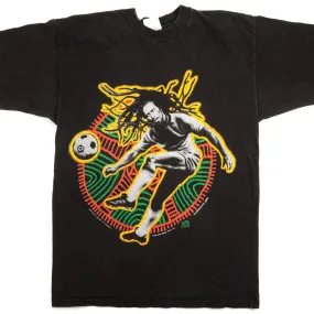 VINTAGE BOB MARLEY SOCCER TEE SHIRT 1994 SIZE LARGE