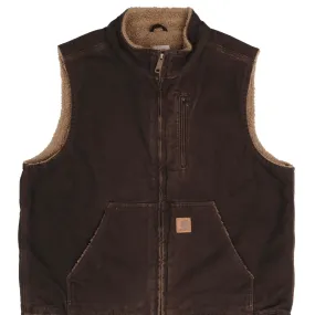 VINTAGE CARHARTT BROWN WORKERS VEST JACKET V33-DK8 2000S SIZE LARGE