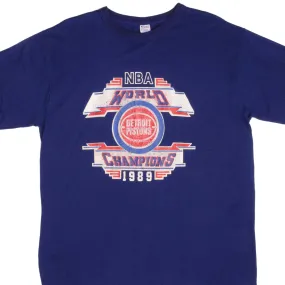 VINTAGE CHAMPION NBA DETROIT PISTONS WORLD CHAMPIONS TEE SHIRT 1989 SIZE XL MADE IN USA