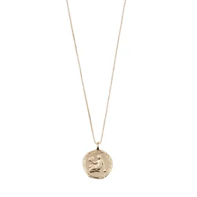 Virgo Zodiac Sign Coin Necklace (Gold Plated)