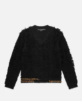 Wings V-Neck Sweater (Black)