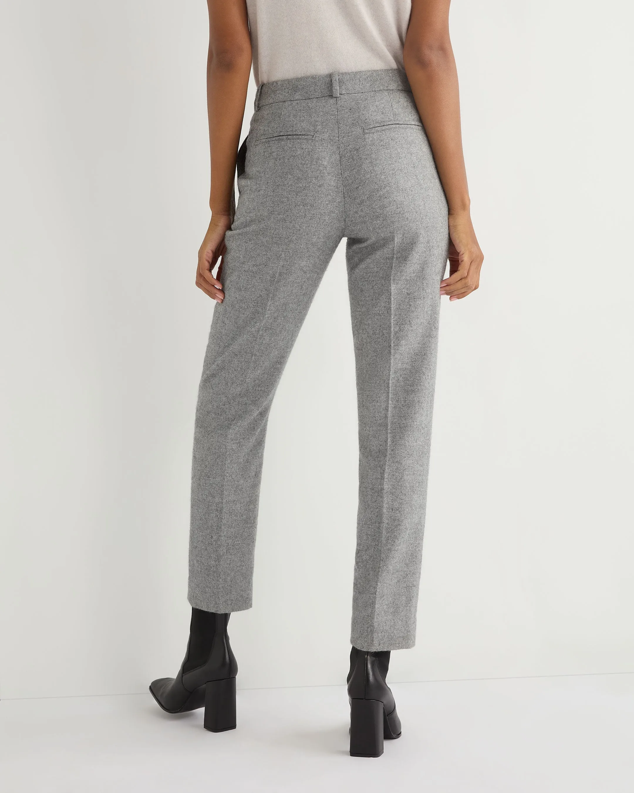 Women's Harper Herringbone Pant Grey