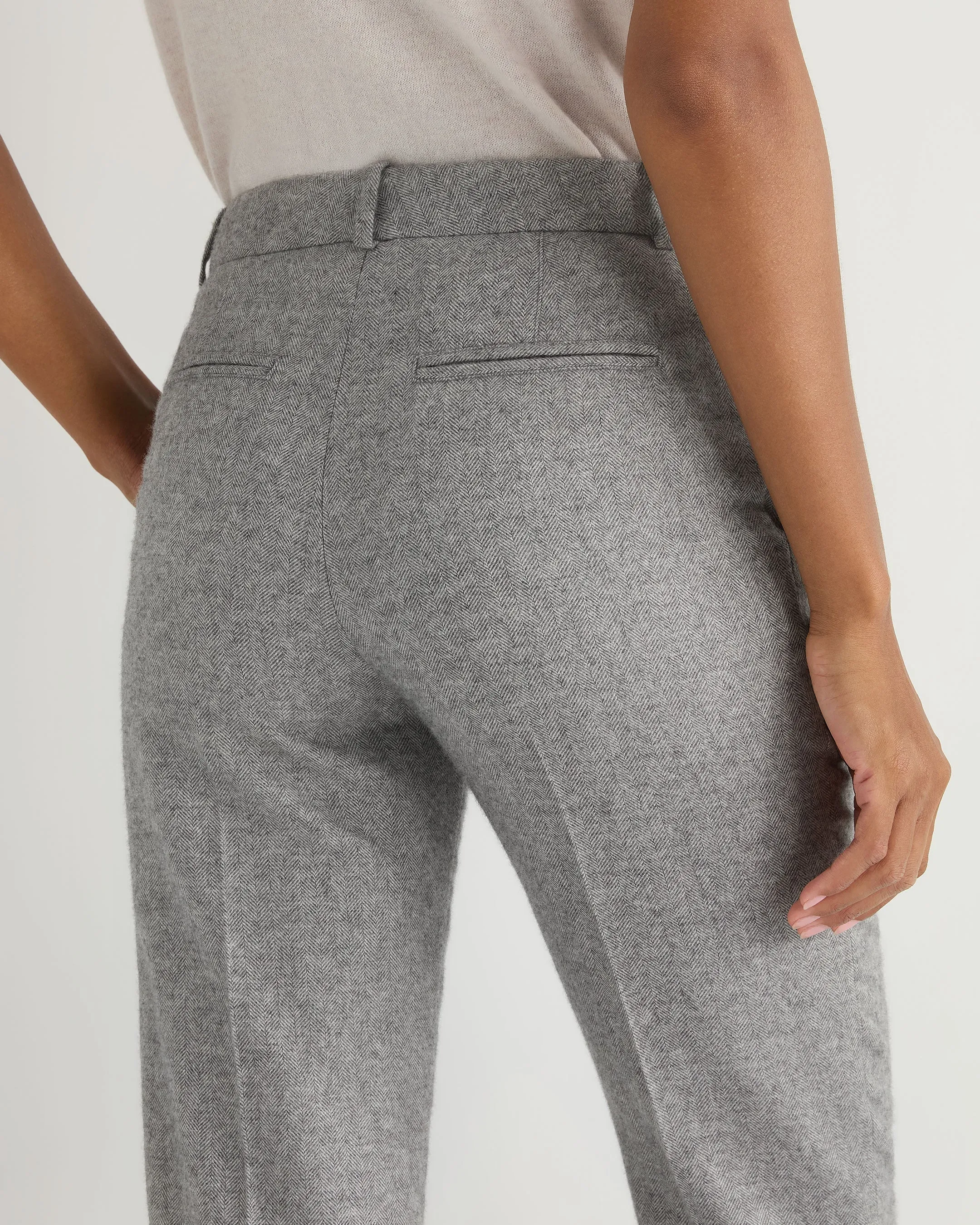 Women's Harper Herringbone Pant Grey