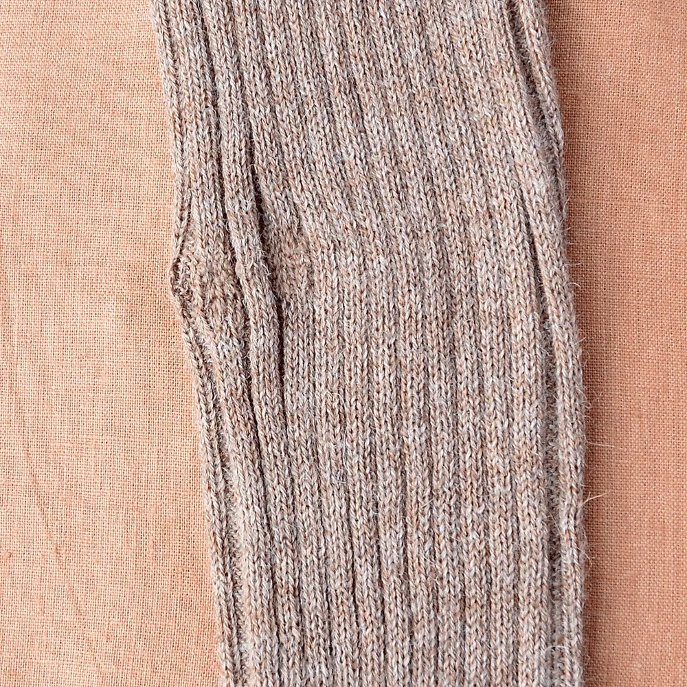 Women's High Waisted Knitted Rib Leggings - 100% Baby Alpaca - Mocha (S-M) *SECONDS/MENDED